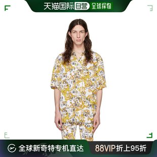 范思哲 男士 Versace 白色纽扣衬衫 E74GAL2B Jeans 香港直邮潮奢