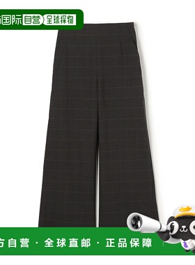 1h可退 日本直邮MACPHEE 女装 聚酯羊毛混纺 格纹高腰微喇裤 1204