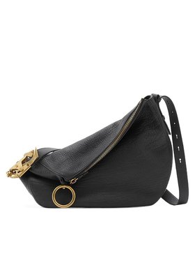 BURBERRY 女士斜挎包 80752551 CO 黑色 中号 Knight圆环单肩包