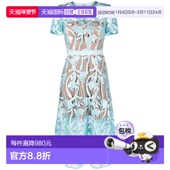 香港直邮Self Portrait 女士 1h可退 浅蓝蕾丝中长连衣裙 RS24181