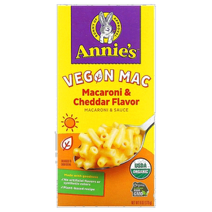 香港直发Annie'S Homegrown素食通心粉切达干酪香甜170g小麦