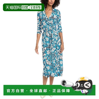 自营Diane von Furstenberg阿比盖尔丝绸裹身连衣裙-蓝色 美国奥