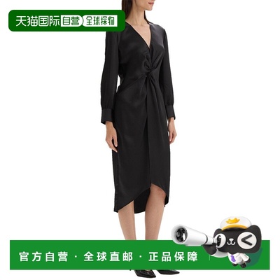 自营Theory Midi Twist Dress - black 美国奥莱直发