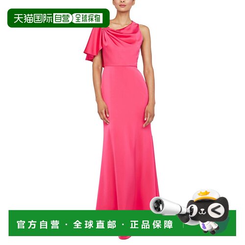 自营Theia Darcie Flutter Sleeve Gown - pink 美国奥莱直发长裙