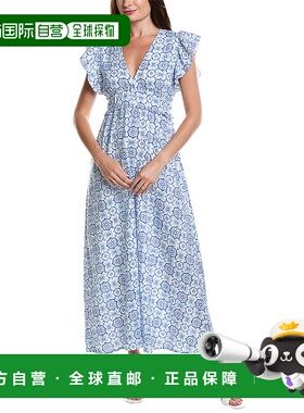 自营 Sail to Sable亚麻混纺长裙-蓝色 连衣裙新款美国直发奥莱