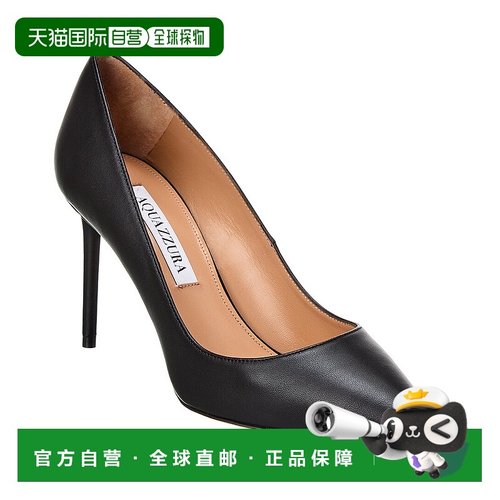 自营 Aquazzura Purist 85 皮革高跟鞋 - 黑色 美国奥莱直发