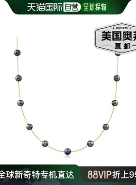 14kt 黄金 Ross-Simons 6-6.5 毫米黑色养殖珍珠站式项链 - 20 英