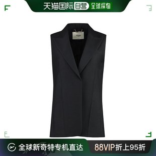 芬迪 香港直邮潮奢 FT5990 Fendi 尖翻领无袖 精裁背心 女士