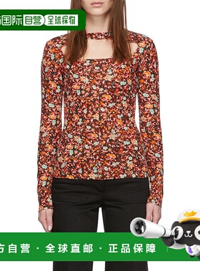 香港直邮Victoria Beckham 花卉镂空长袖T恤 1122WTP003325BBrown
