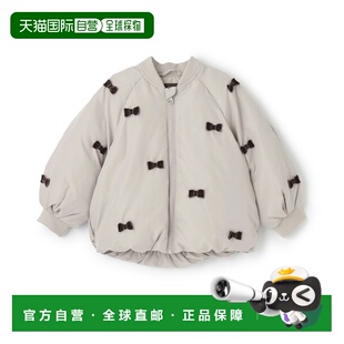 日本直邮Petit Main Chibi 缎带绗缝外套童装圆领拉链保暖夹克