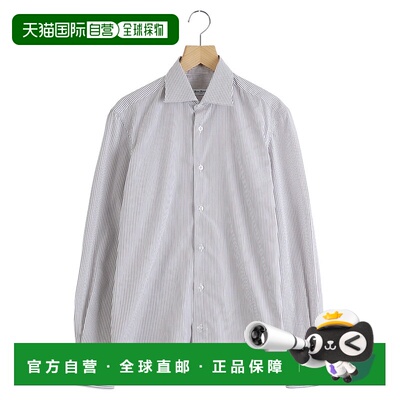 1h可退 日本直邮ERRICO FORMICOLA 男装 全棉条纹长袖衬衫 半透明