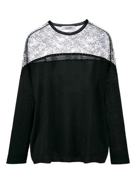 VALENTINO 女士针织毛衣 LB3KC17V2TM0NO CO 黑色 Crewneck