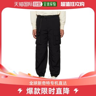 黑色束带工装 香港直邮潮奢 男士 Msgm 裤