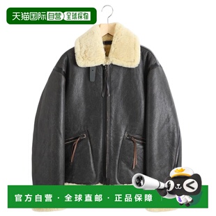 型B 宽松版 6黑色羊皮毛领皮夹克 日本直邮AVIREX7522男装 1h可退