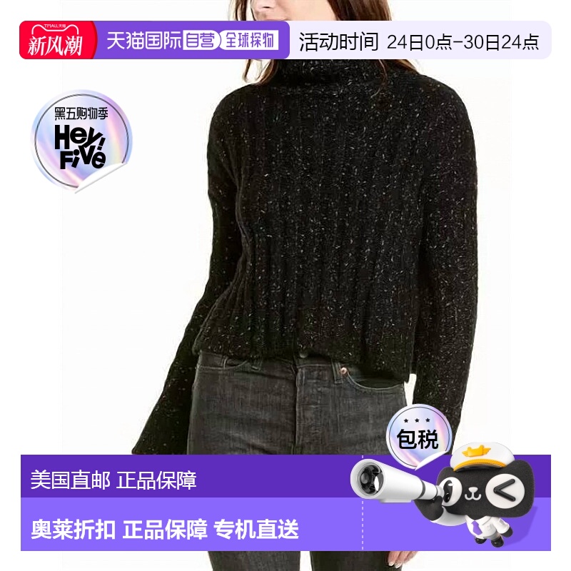 自营 pam & gelaSweater Side Slit Turtleneck Wool Blend Metal