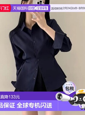 1h可退 日本直邮WEGO 女装 收腰显瘦设计 一色褶裥衬衫 DF26SP12L