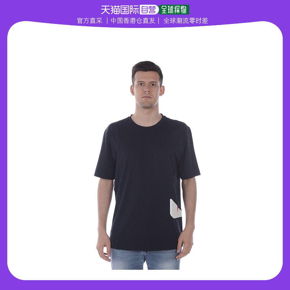 香港直邮FENDI男士T恤 FY0936A7A6BLU