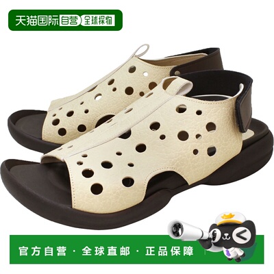 日本直邮RegettaCanoe 女士穿孔橡胶凉鞋交叉带和低跟（R286-IVO