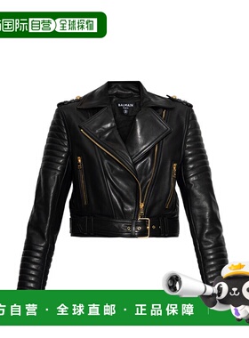 香港直邮BALMAIN 女士夹克 FF1TD207LC620PA AW2025 黑色 Leather