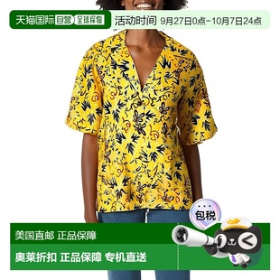 黃色印花 美國奧萊 衣領亞麻紐扣羽絨上衣 自營a.l.c.Sullivan女式