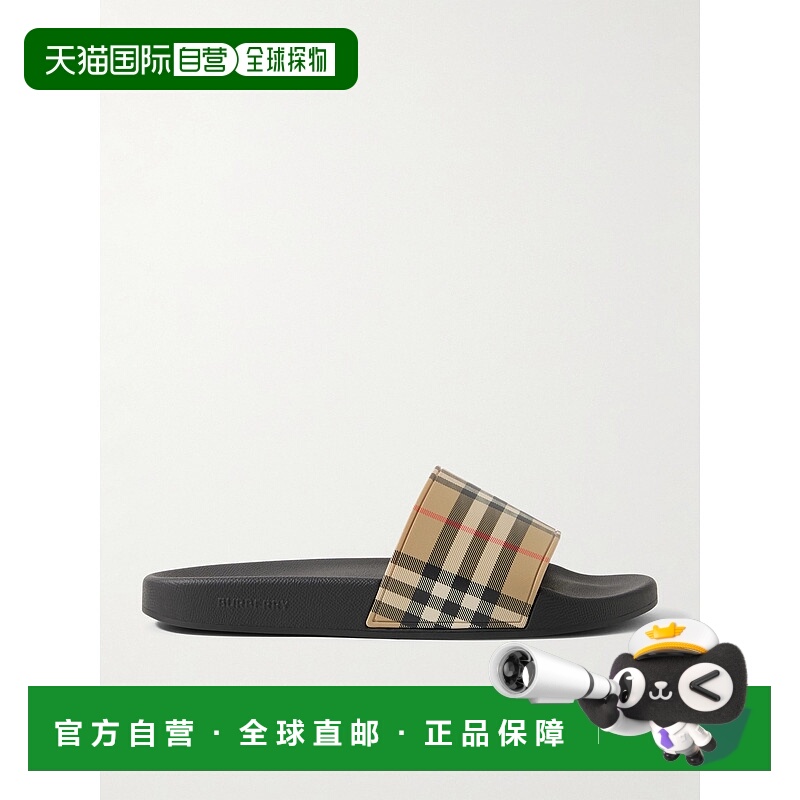 1h可退 香港直邮潮奢 Burberry 巴宝莉 男士 复古格纹印花拖鞋 80