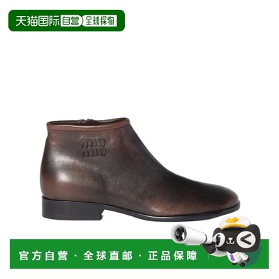 香港直邮Miu Miu Fume 皮革短靴 5T519E3KY8F025女靴