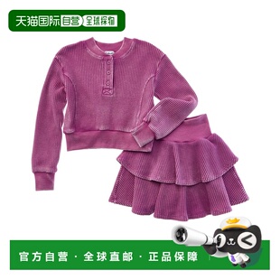 自营Splendid 2pc Playful Perry Top & Skirt Set - purple 美国