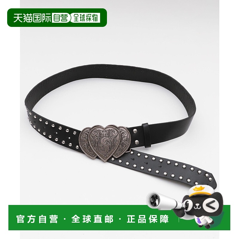 1h可退 日本直邮WEGO女士西部风格心形扣合成皮革腰带 MO25SS06SG