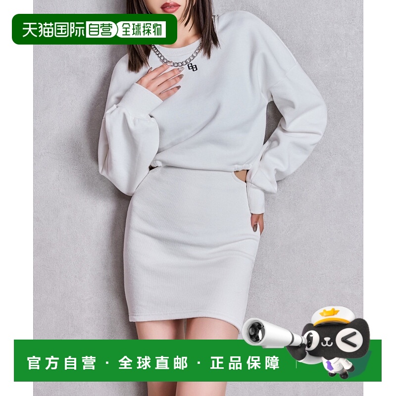 1h可退 日本直邮GYDA 女装 半开链饰侧开衩加绒连帽裙 0725603138