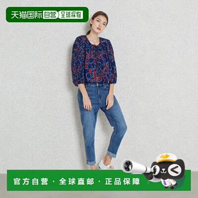 1h可退 日本直邮BANANA REPUBLIC 女士 长袖飘带前襟上衣 813729