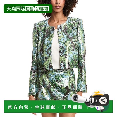 自营cinq a septCinq à Sept Sequin Damask Aspen Jacket - blu