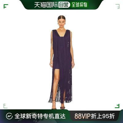 香港直邮潮奢 Herve Leger 荷芙妮格 女士 深V流苏礼服 FRI845617