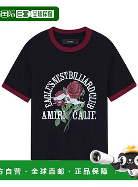 1h可退 香港直邮AMIRI 女士T恤 AWJYTE1082001 AW2025 黑色 Eagle