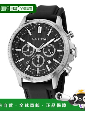 自营Nautica Nct Blue Ocean Chronograph Silicone Watch - blac