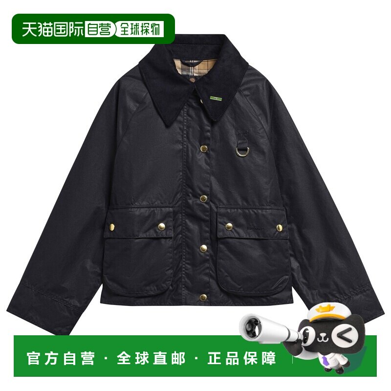 自营欧洲直邮BARBOUR Icons Spey女士海军蓝棉质短款休闲夹克图片