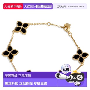 黑色 自营 jewels18K金纯银花朵手链 cie 美国奥莱直发 savvy