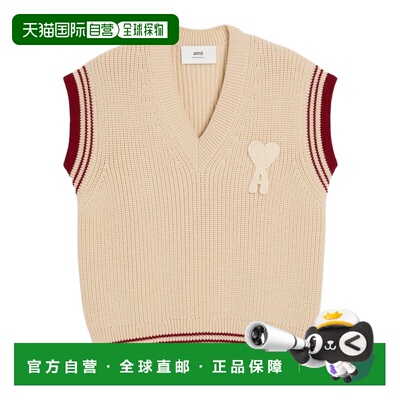 1h可退 香港直邮Ami Paris V领针织背心 UKS768KN0068.