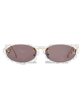 自营1h可退 欧洲直邮FENDI/芬迪 女士灰色金属太阳镜墨镜