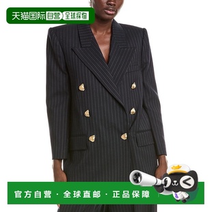 blue Blazer Blend Silk Wool Woven Renta 自营Oscar