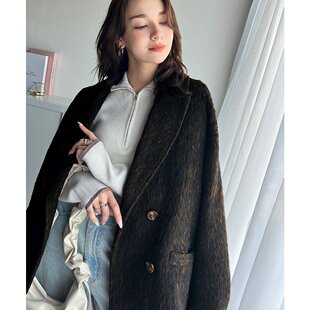 Classical Elf 女士宽松版双排扣呢子大衣 ce1010315