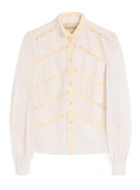 VALENTINO 女士衬衫 BAB7P597YET5 SS2025 米白色 长袖衬衫