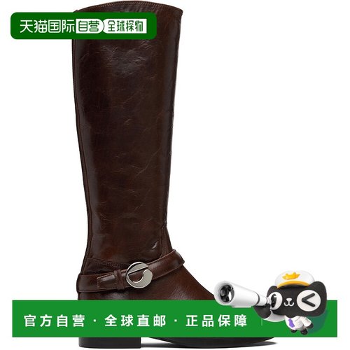 1h可退 香港直邮Coperni 女士 棕色 Belt Cavalier 高筒靴 COPSH8
