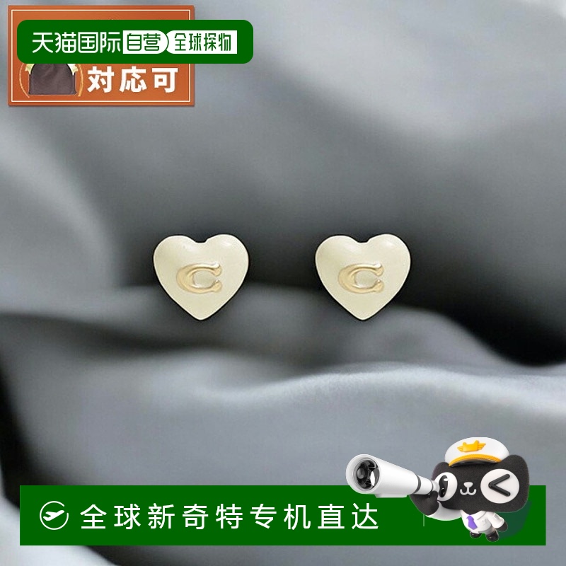 日本直邮Coach 配饰 耳环 479226GLD100 女款 白色