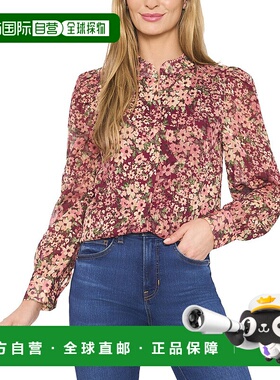 自营CeCe Open Collar Blouse - red 美国奥莱直发