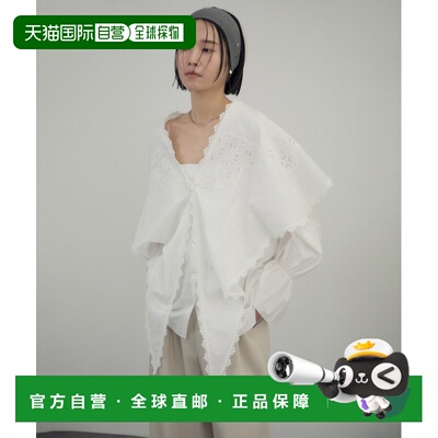 1h可退 日本直邮SALON adam et rope' 女装 宽松刺绣棉质披肩衬衫