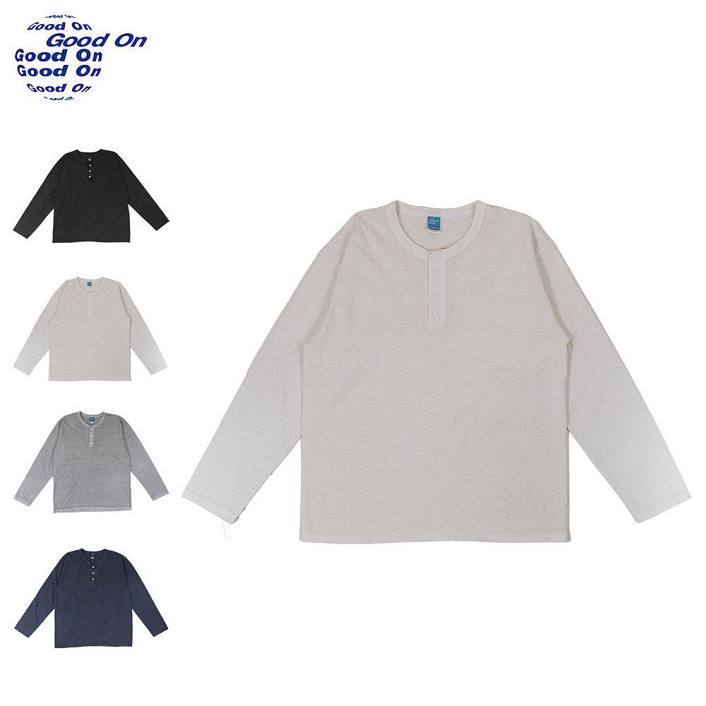 Good On T恤长 T 亨利领男式 L/S HENLEY TEE米白色灰色海军