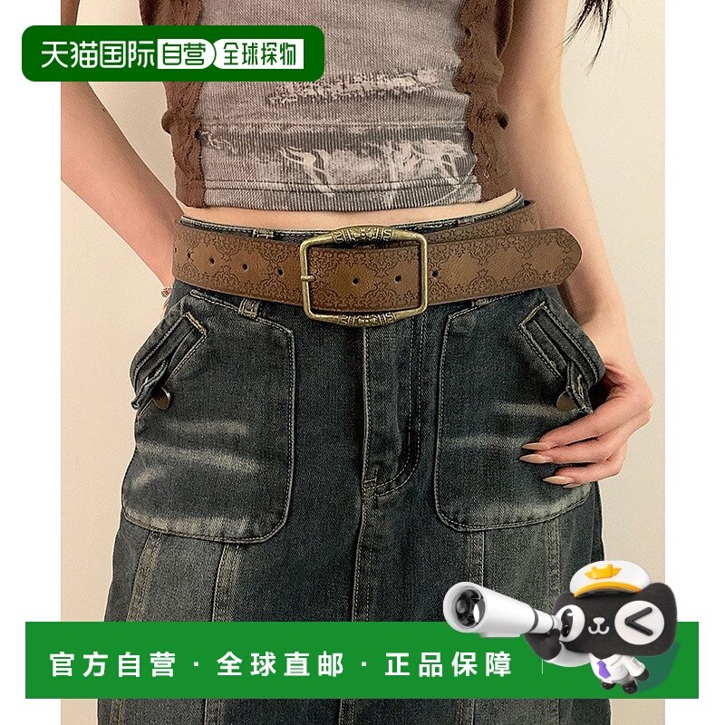 日本直邮florge 民族风皮革质感Y2K西部宽腰带 FL8218EW009791 腰