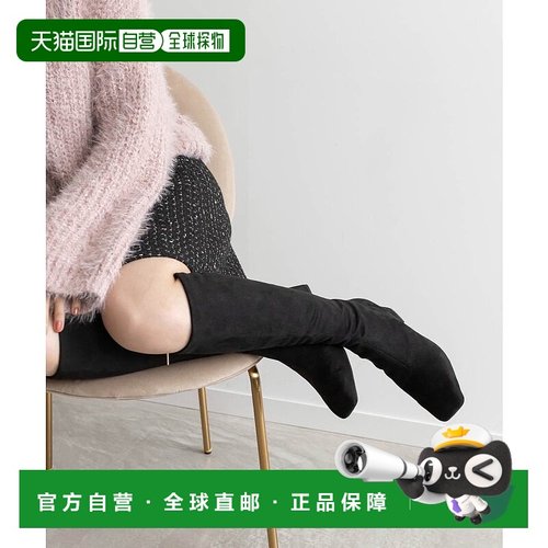 日本直邮RANDA 晴雨兼用软弹力 WARM 方头长靴 RA041BW15125 靴子