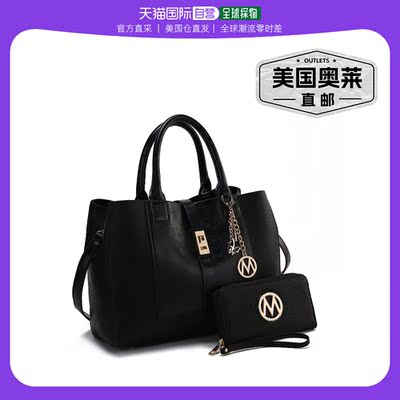 mia k collection Yola Satchel 手提包配钱包黑 【美国奥莱】直