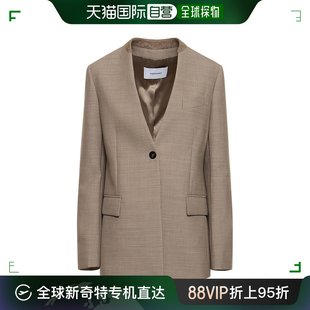 Salvatore 香港直邮潮奢 女士 菲拉格慕 羊毛席纹单排 Ferragamo